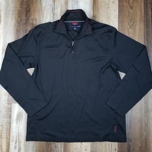 Tommy Hilfigger Long Sleeve Black Quarter Zip LG